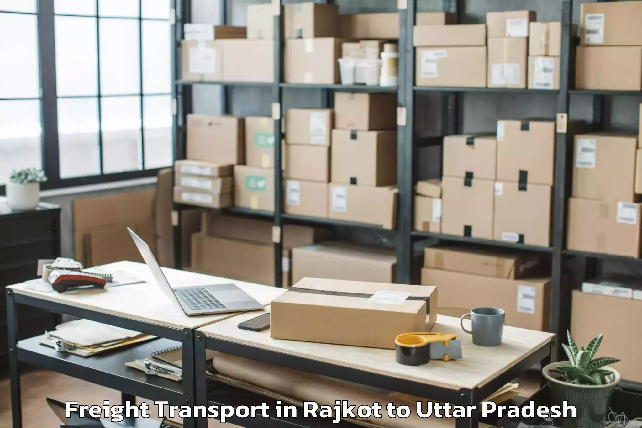 Hassle-Free Rajkot to Sasni Freight Transport